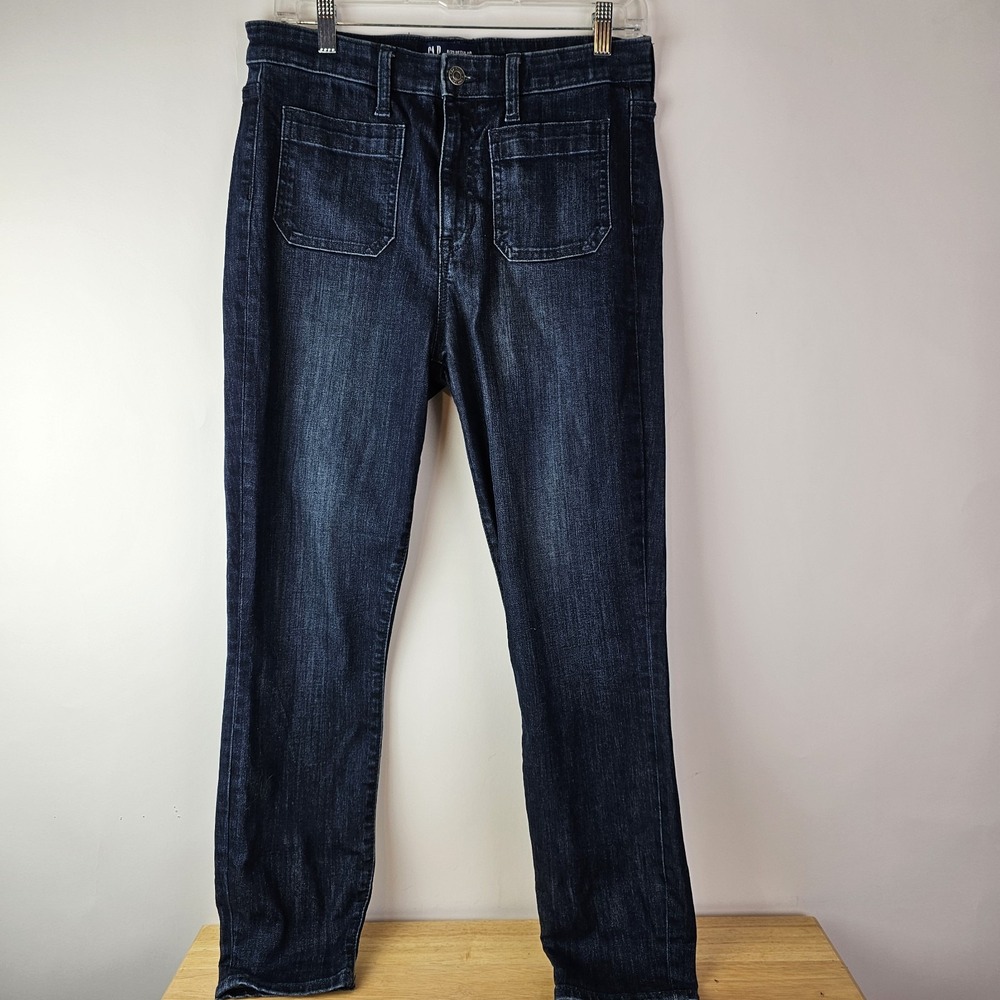 GAP Womens Size 8/29 Dark Wash Denim High‎ Rise Slim Legging Jeans Zip